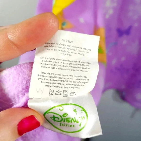 Disney Fairies Tinkerbell Snuggler Robe Blanket with Arms Fairy Tink Cozy - Picture 15 of 17